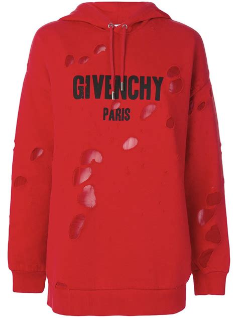 givenchy red hoodie|givenchy paris sweatshirt destroyed.